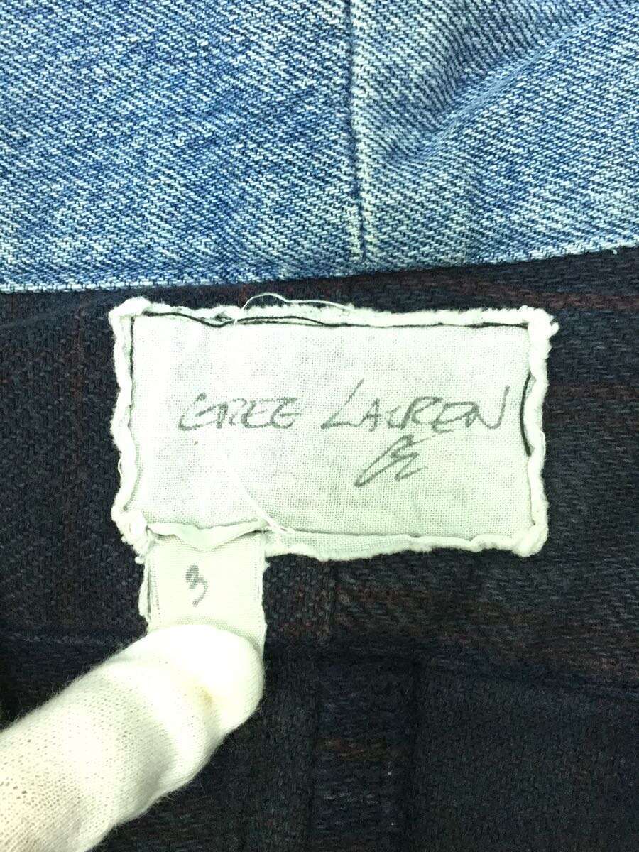 GREG LAUREN グレッグ ローレン デニムコンビチェック　サイズ4 GREG LAUREN◇グレッグローレン/ジャケット/3/コットン/ネイビー/plaid