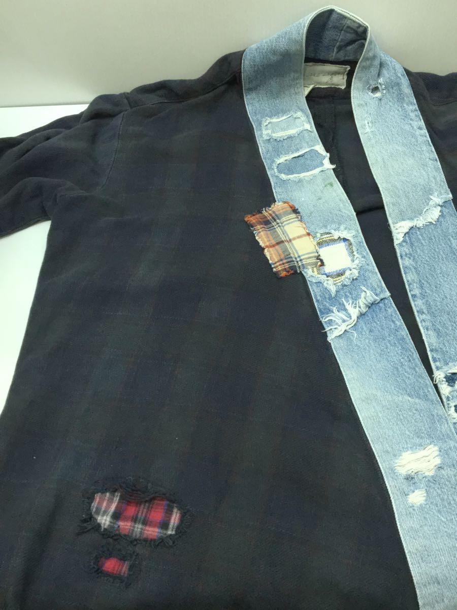 GREG LAUREN◇グレッグローレン/ジャケット/3/コットン/ネイビー/plaid
