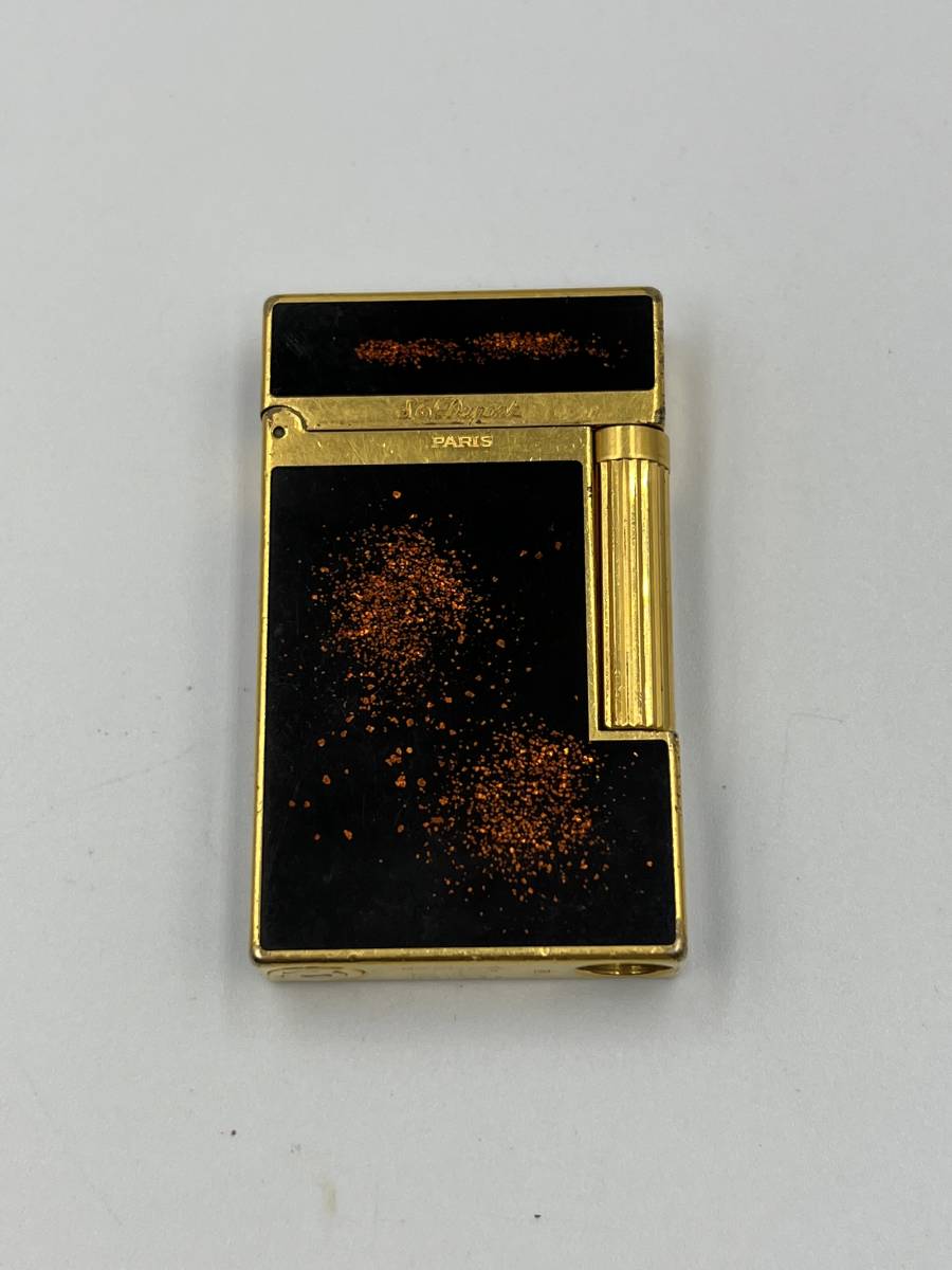 【お得，人気】 S.T Dupont デュポン ガスライター モンパルナス 金箔 黒 ブラック&times;ゴールド 花火 ギャラクシー ジャンク ガス注入口の蓋なし 管No1561(デュポン)｜売買されたオークション情報、yahooの商品 デュポン