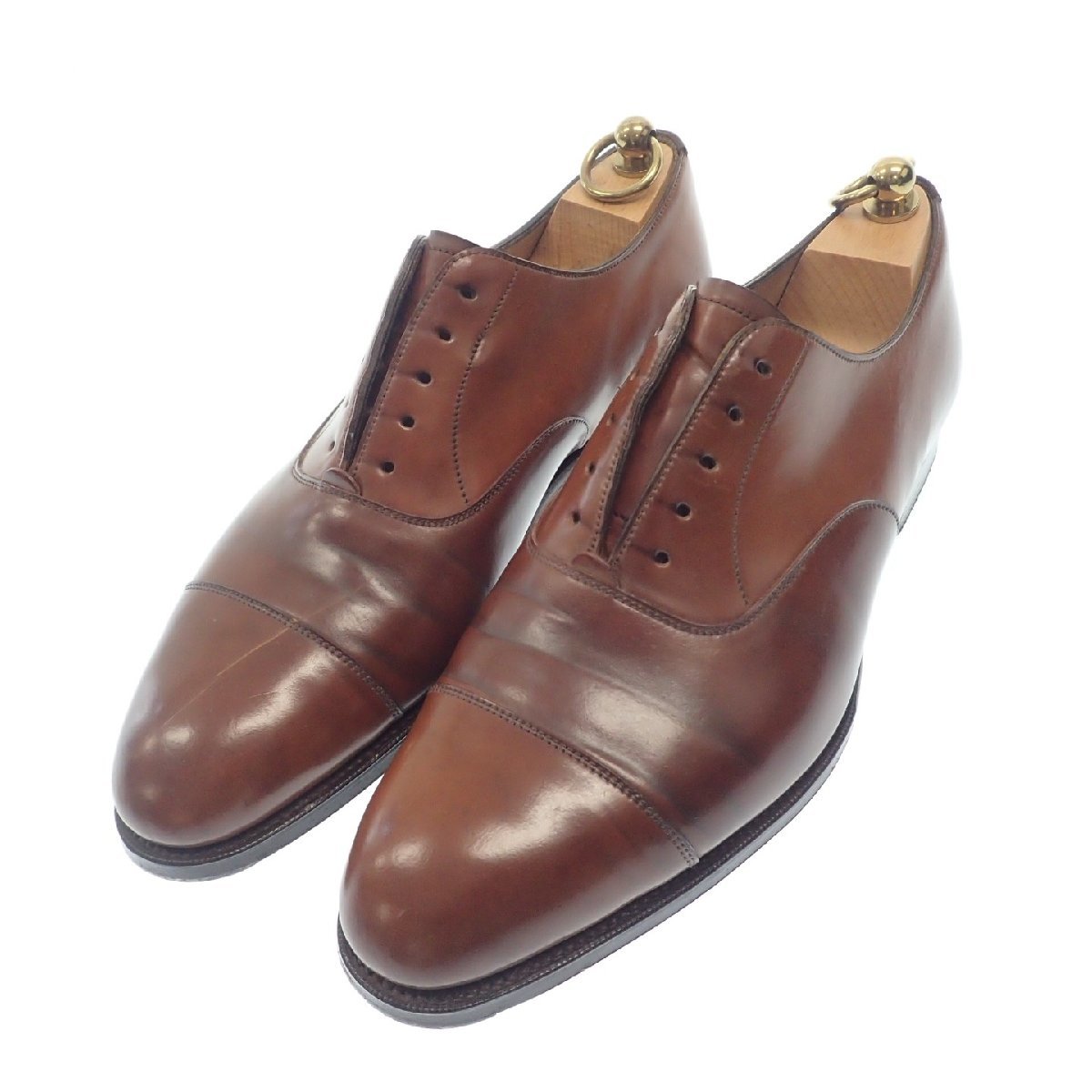 美品◆エドワードグリーン レザーシューズ チェルシー コードバン 82ラスト 7.5 純正シューツリー/箱付き EDWARD GREEN【AFD8】