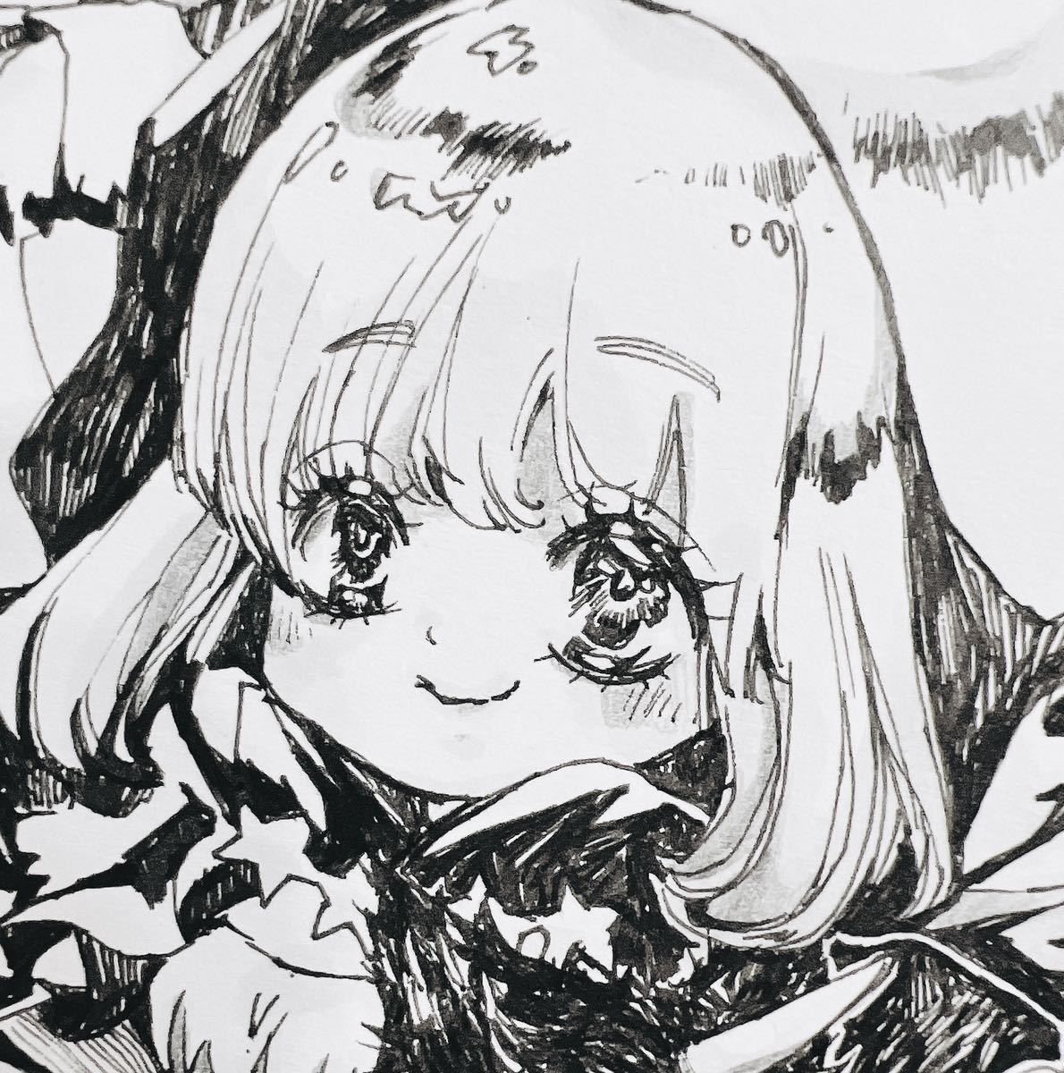手描きイラスト オリジナル B6 白銀つくも アナログ 原画 メルカリ