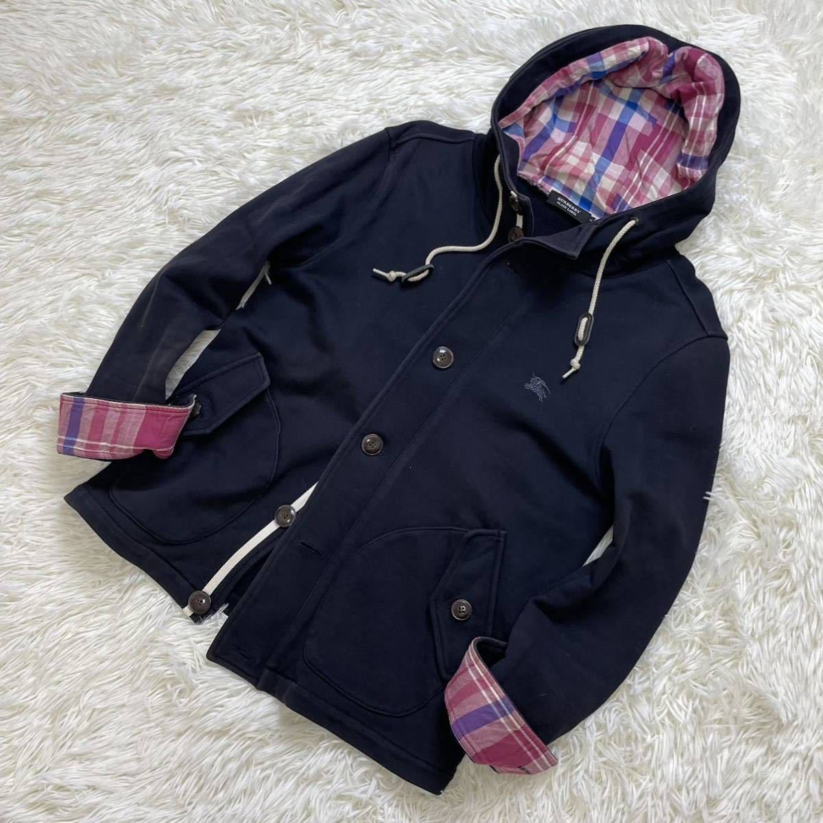 ホース刺繍 ノバチェック バーバリーブラックレーベル マウンテンパーカージャケット ブルゾン BURBERRY BLACK LABEL 2(M) ブラック 黒