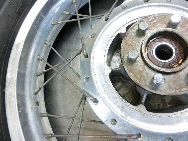 GS750 社外アルミワイドリムリアホイール、良品 18x2.75☆逆車 GS750