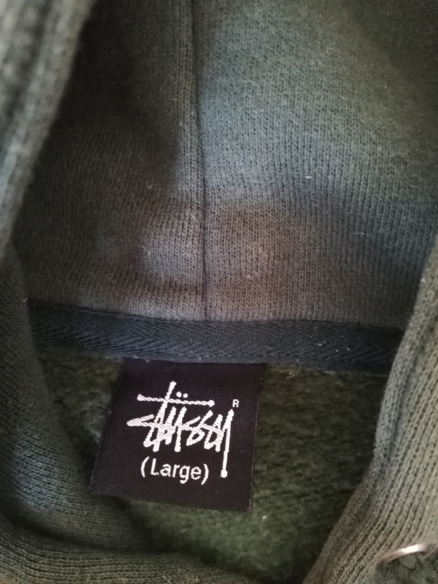 超美品!! OLD STUSSY KIDS PHOTO スウェット パーカー モスグリーン L 