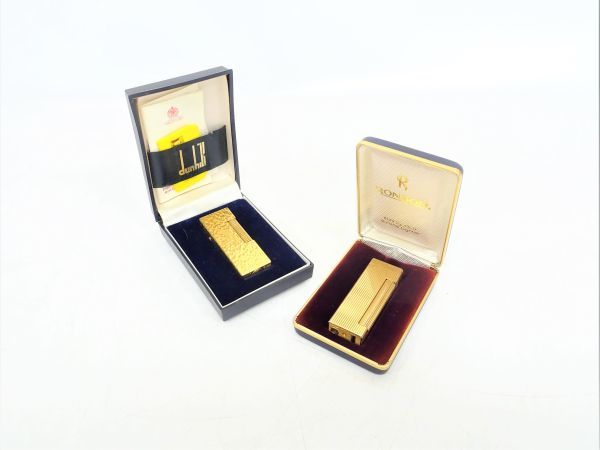 ■tyoh 609-1 328 RONSON ロンソン dunhill ダンヒル ガス ライター 2点まとめて　火花OK 着火未確認