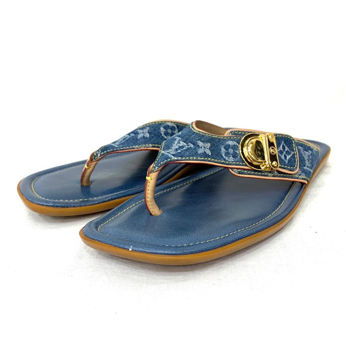 ◇LOUIS VUITTON ルイヴィトン モノグラムデニム ビーチサンダル 37