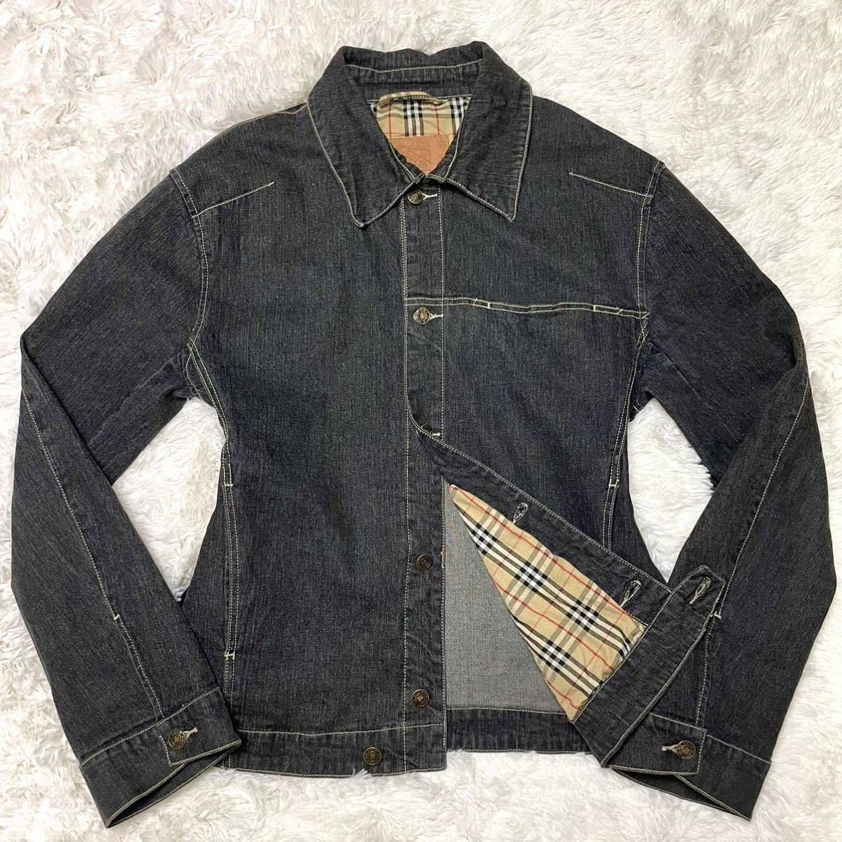 クリーニング済　バーバリー　銀ボタン　ホースロゴ　チェック　ジャケット バーバリーブラックレーベル 美品 BURBERRY 銀ボタン 今夏のバーバリー