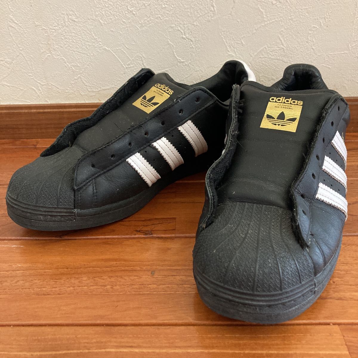 adidas アディダス スリッポン タイプスニーカー 27.5cm 黒　スーパースター