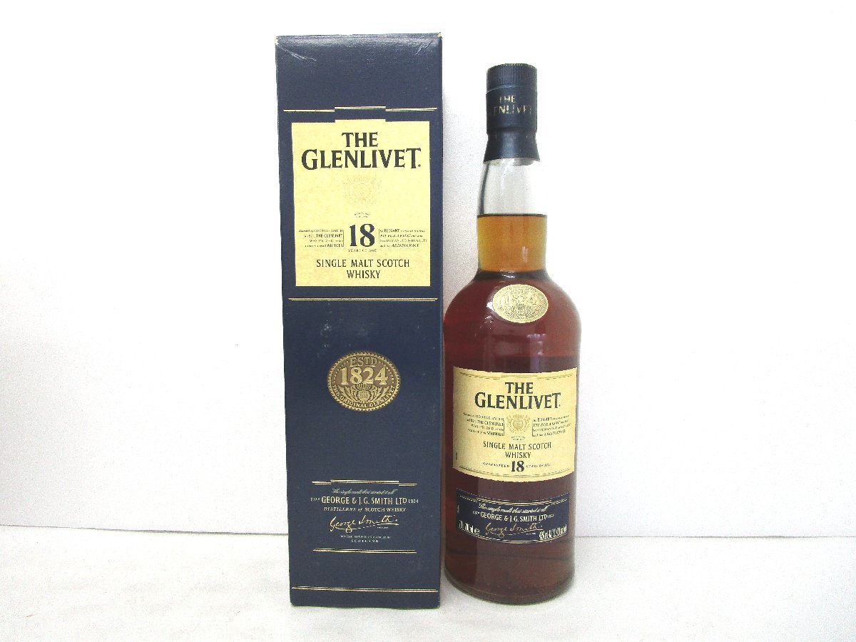 古酒 未開栓 GLENLIVET グレンリベット 18年 旧ラベル SINGLE MALT シングルモルト SCOTCH スコッチ ウイスキー 700ml 43％ 箱 A32248xS
