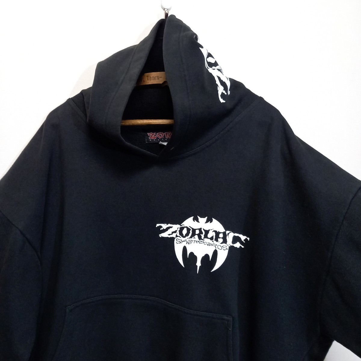 90s 00s ZORLAC フードプリント スウェット パーカー L Tシャツ powell 