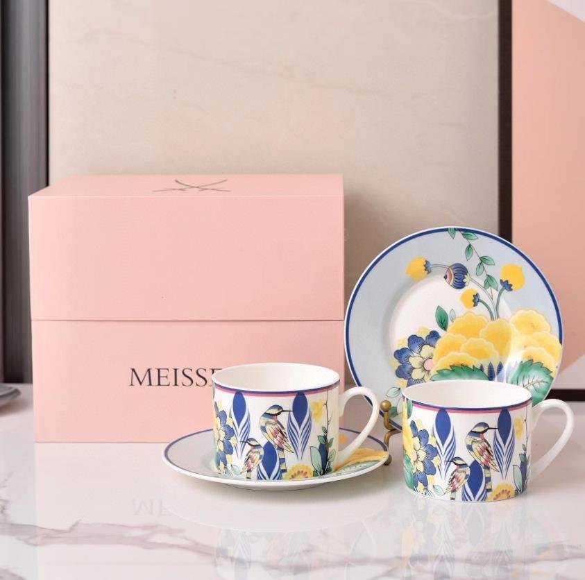 最高 MEISSEN マイセン 手作り ティーカップ＆プレート 2点