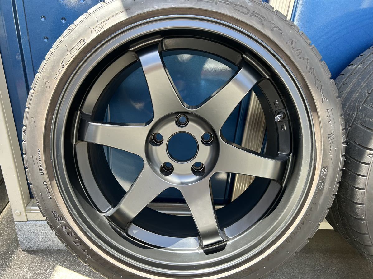 TE37風 18インチ 9j +15 5H PCD114,3 4本セット S13 S14 S15 R32 R33  