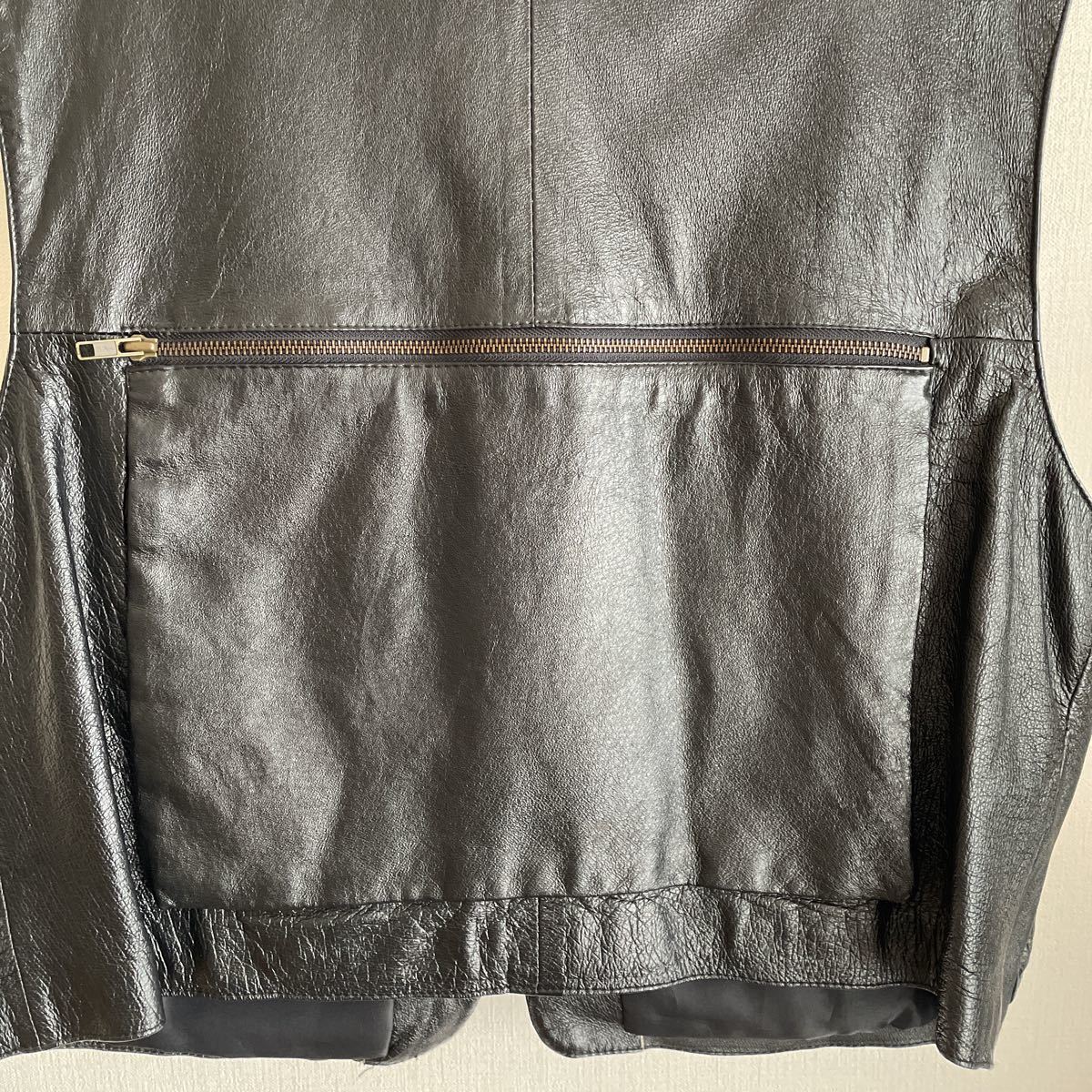 ALLWING BDY レザーベスト 本革 LEATHER ライダースベスト 豚革 