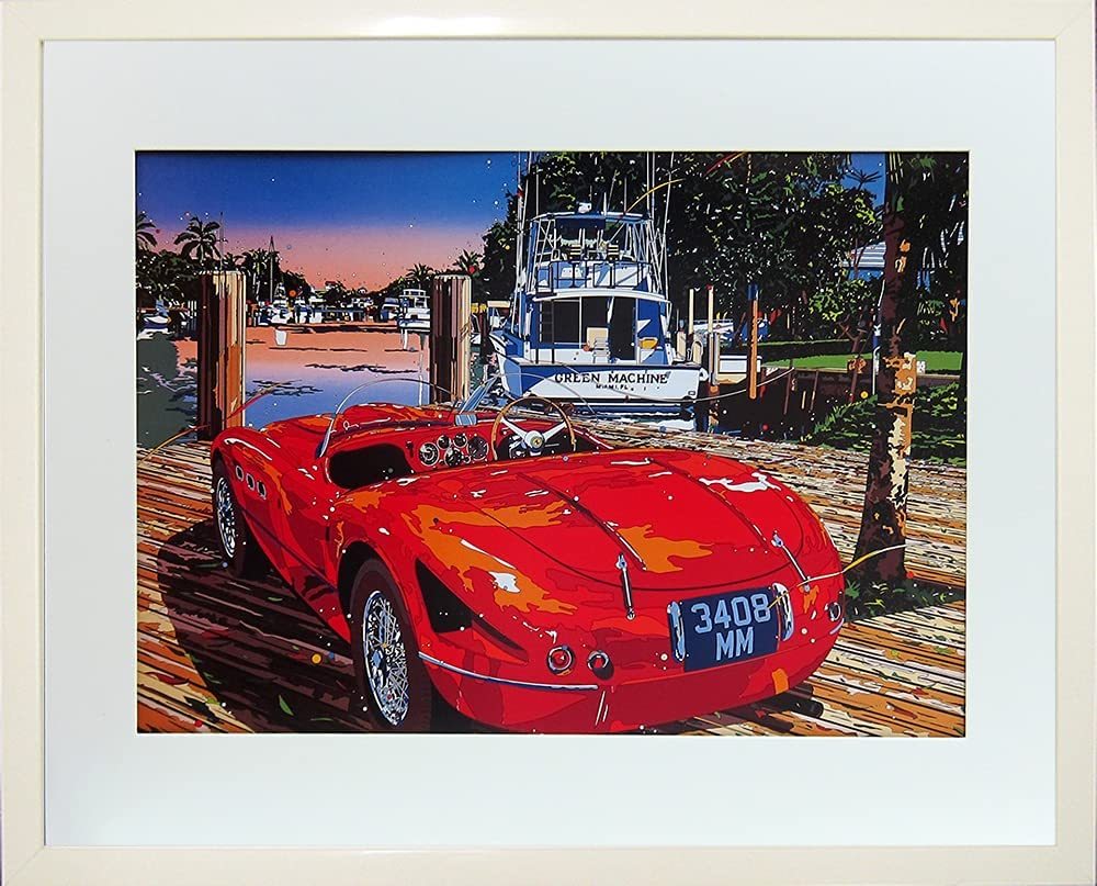 新品 鈴木英人 現代アート 額装付き 壁掛け 絵画 インテリア 絵
