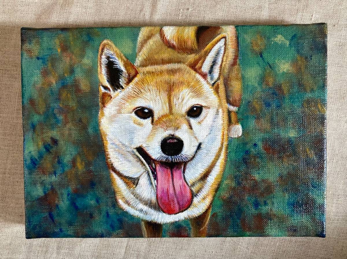 アクリル画 犬 花犬 resica インテリア絵画 アートの専門通販