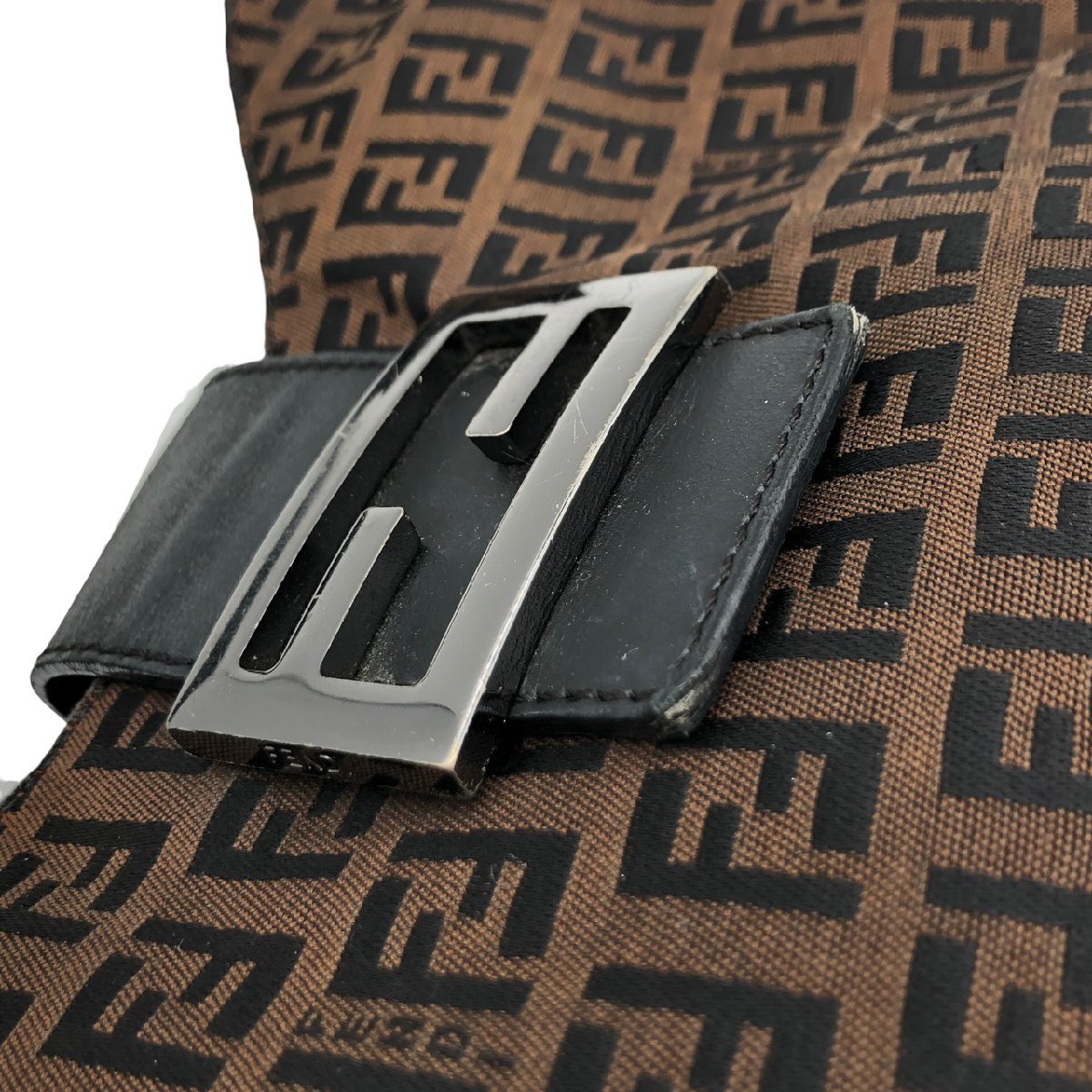 FENDI フェンディ マンマバケット ズッキーノ キャンバス×レザー 