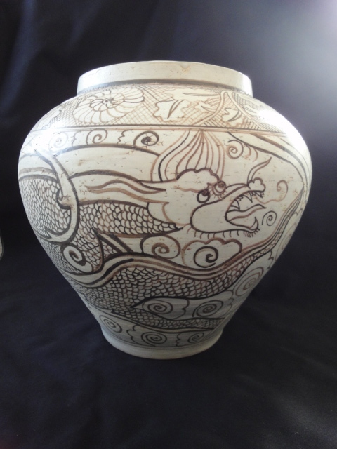 磁州窯 茶道具 中国美術 鉢 陽刻 菓子器 茶碗 碗 堆線文様 中国陶磁器