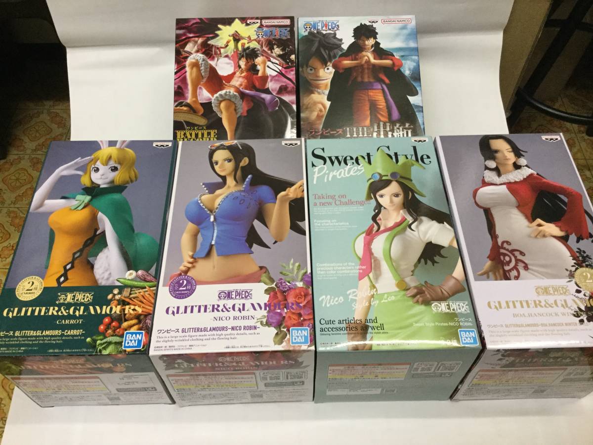 ◎ ワンピース　フィギュア　6種　まとめて　★ ルフィ　　ロビン　ハンコック　キャロット　など　未開封現状品　 ★ 1円スタート！！