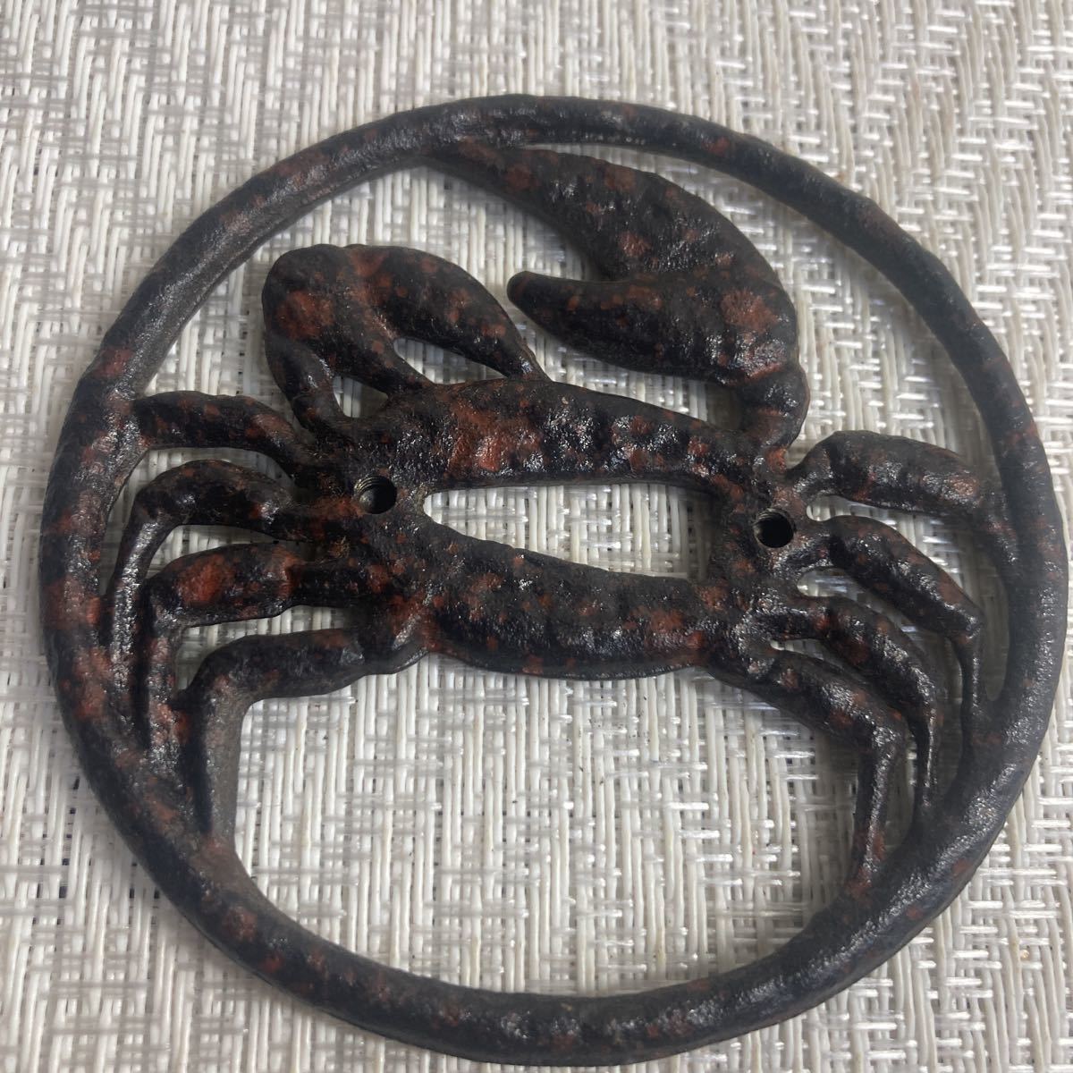 蟹の図透かしつば 鍔 鐔 細密彫刻 日本刀 刀 刀装具 時代物 真剣