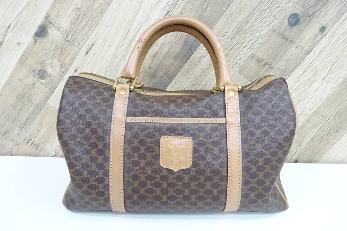 K大宮05004SA] CELINE セリーヌ マカダム柄 PVC レザー ミニボストン