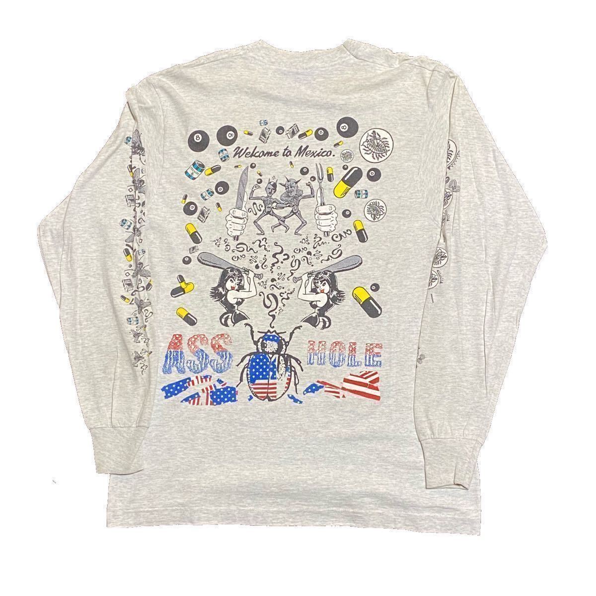 90s vintage Pig face ロングTシャツ Tee 長袖Tシャツ ロックTシャツ 