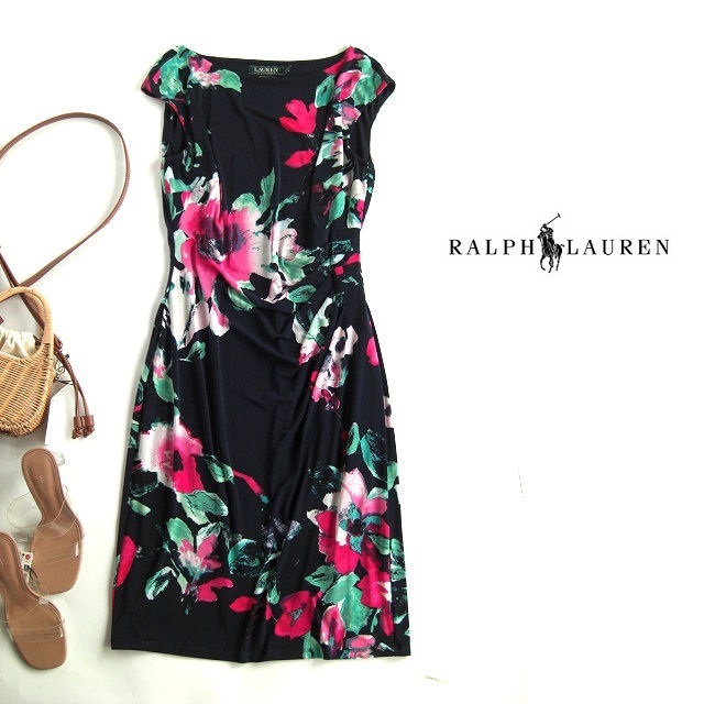 ラルフ ローレン(Ralph Lauren)フラワープリントワンピース　8　170/96　花柄