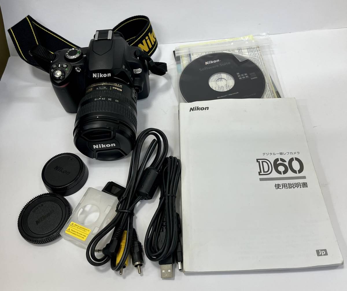 通電動作確認 Nikon ニコン D60 NIKKOR 18-70mm 1:3.5-4.5G ED レンズキット デジタル一眼レフ カメラ 詳細不明 ジャンク 現状品