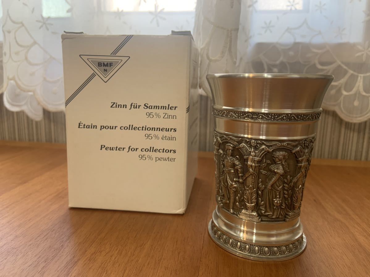 【ドイツアンティーク名門BMF製】ピューター タンブラー 錫95% 刻印あり 未使用】BMF ZINN Germany 95%pewter ドイツ製 錫製 タンブラー ビール
