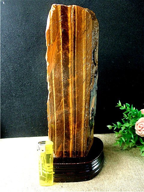 約：2174gAAA級【金運UP】★天然タイガーアイ原石175A3-120A09b