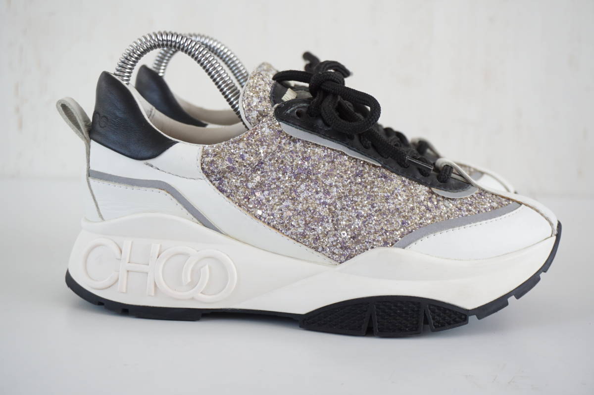 JIMMY CHOO/ジミーチュウ*36/23cm*グリッタースニーカー/靴/シューズ*