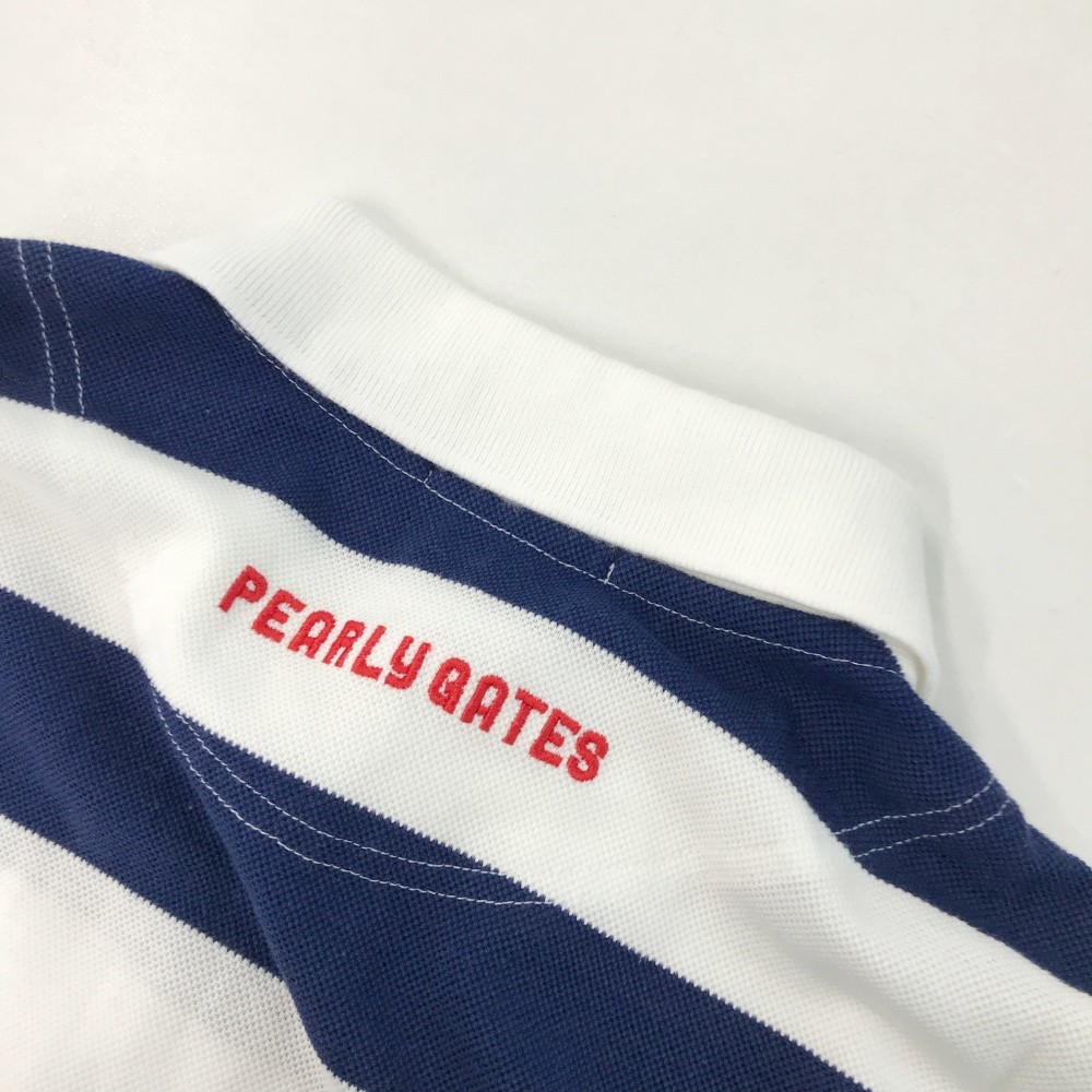 PEARLY GATES パーリーゲイツ 半袖ポロシャツ ボーダー柄 ネイビー系 4