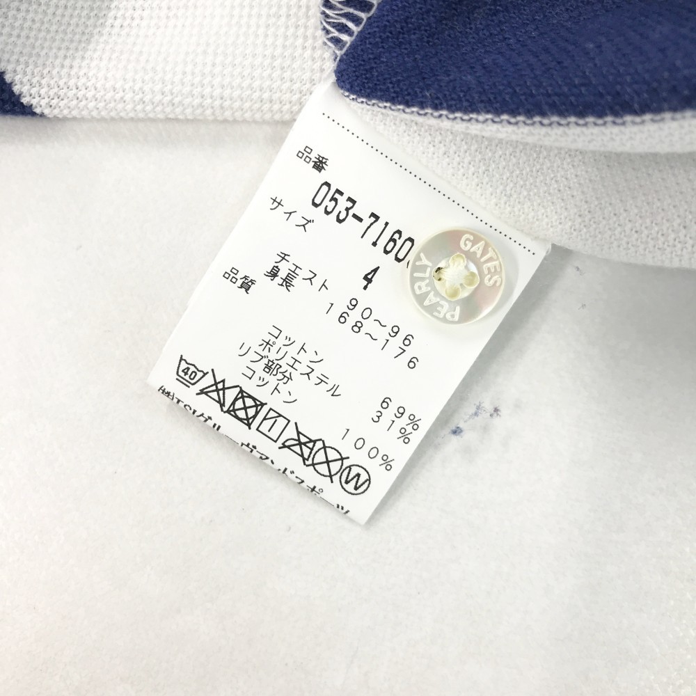 PEARLY GATES パーリーゲイツ 半袖ポロシャツ ボーダー柄 ネイビー系 4