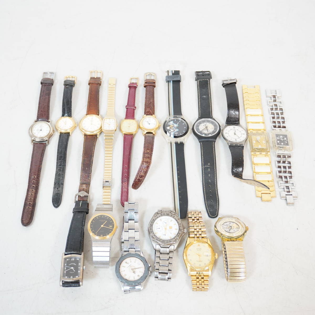 【C】 ブランド 腕時計 17点 まとめ / ロンジン エルジン スウォッチ ティソ ゲス ユンハンス 他 / AT QZ オートQZ メンズ レディース