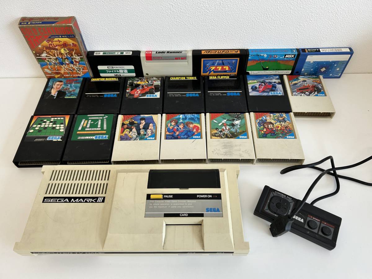 セガマークⅢ本体 ソフト3本 動作未確認 （SEGA MARK Ⅲ セガ マーク3 
