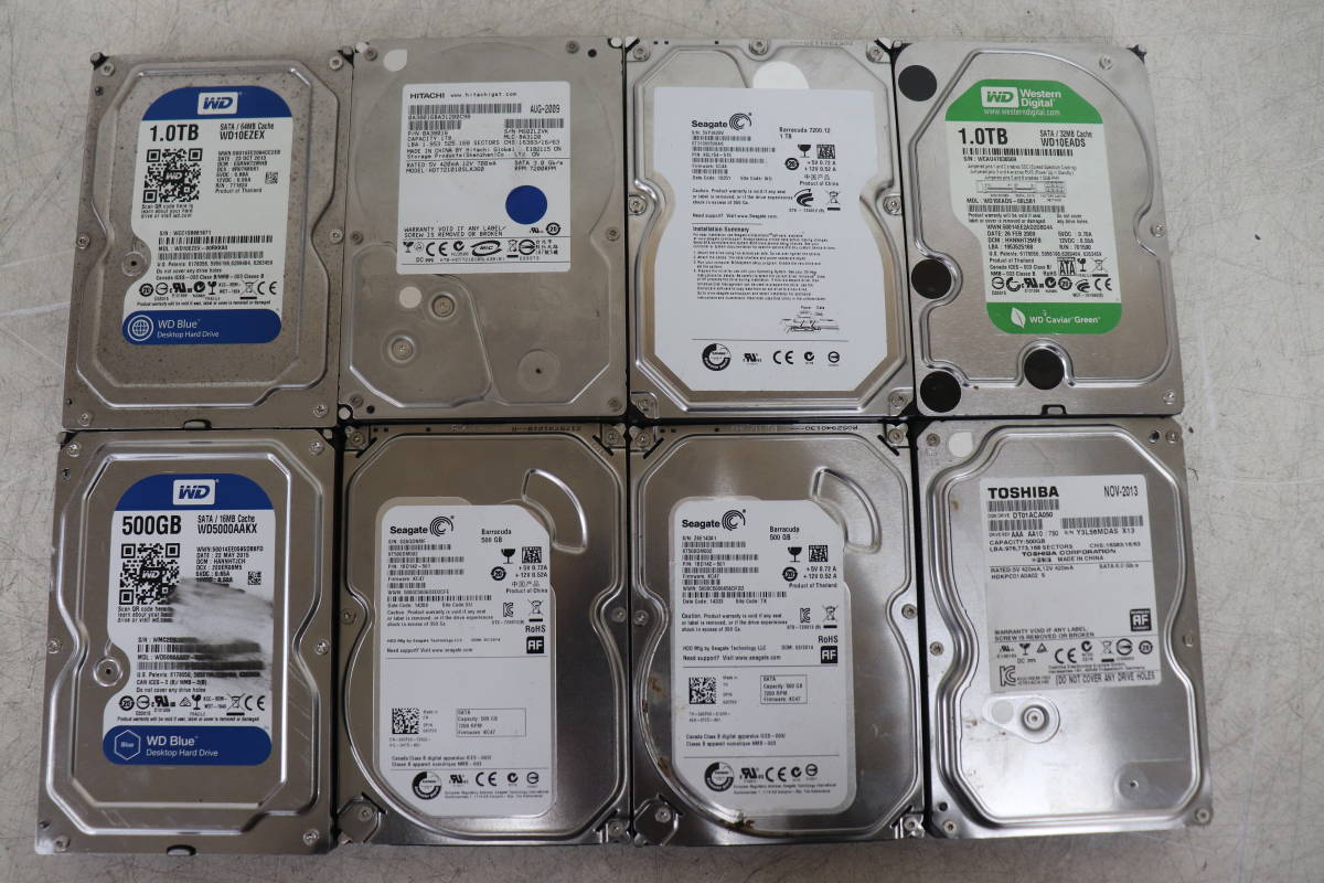 【最新作，格安】 Y06/951 HDD SATA 3.5インチ 1TB&times;4/500GB&times;4 合計8台セット データ消去済み CrystalDiskInfo正常判定(500GB～)｜売買されたオークション情報、yahooの商品情報をアーカイブ公開 - オークファン 3.5 SerialATA