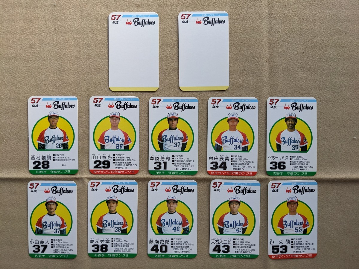 タカラ 野球カードゲーム 57年度 近鉄バファローズ 美品 タカラ 野球カードゲーム 57年度 近鉄バファローズ 美品 タカラ 野球
