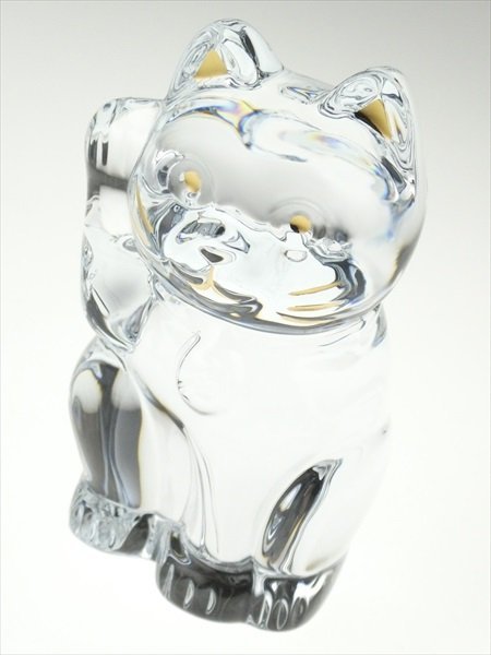 N794 Baccarat バカラ クリスタル ラッキーキャット 招き猫 フィギュ