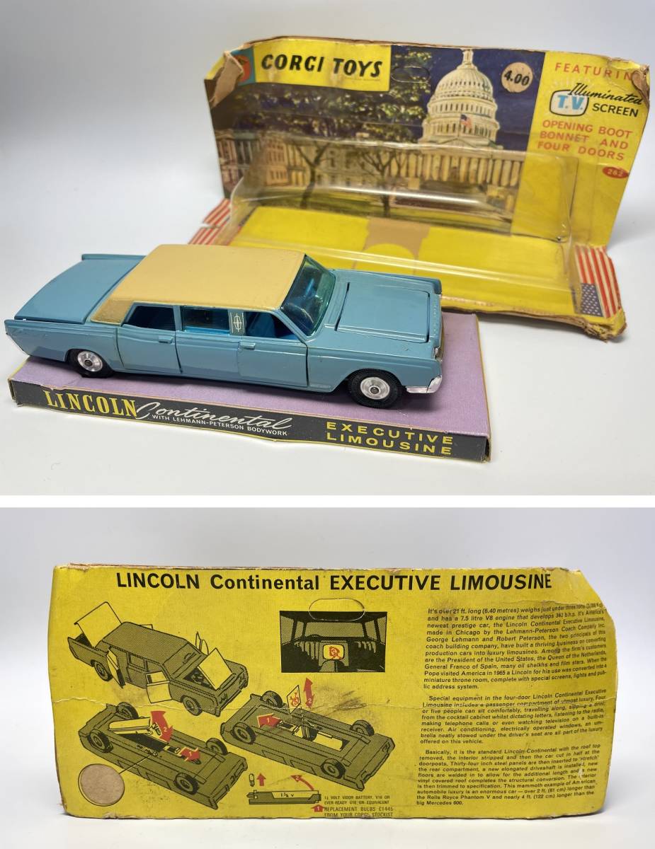 西高μ12箱あり コーギー CORGI TOYS リンカーン LINCOLN CONTINENTALの 