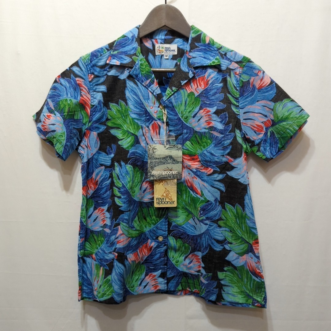 【送料370円】未使用 レインスプーナー reyn spooner アロハシャツメンズ M ハワイアンシャツ 半袖シャツ 花柄 コットン