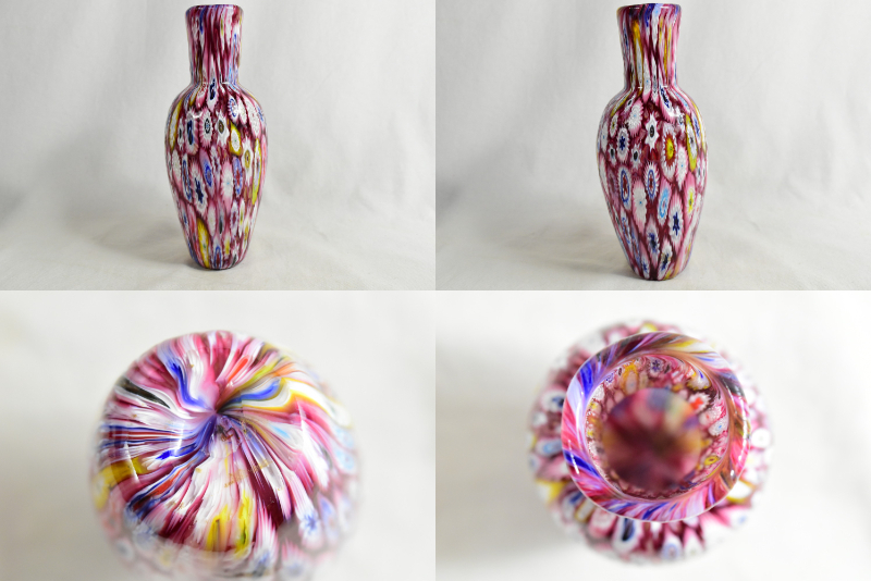 美品MURANO ムラーノ ガラス 香水瓶 パフュームボトル 花瓶 サイン入り