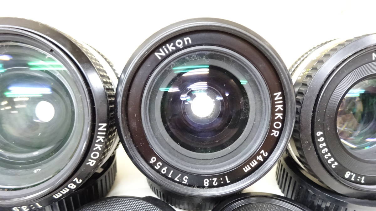 船橋05203F] Nikon レンズ 4点 まとめ売り ☆ NIKKOR 24㎜ 1:2.8 50 