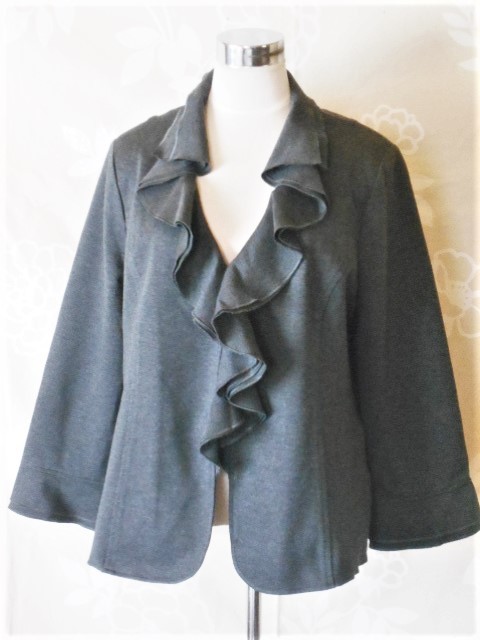 Leilian/レリアン/ストレッチ ジャケット/上着/日本製/13+/グレー