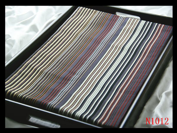 【N1012】厳選逸品　縞紋　鉄御納戸色地　気品豊かに　全通正絹高級美術京袋帯　◇検◇簪着物袋帯名古屋帯帯締め