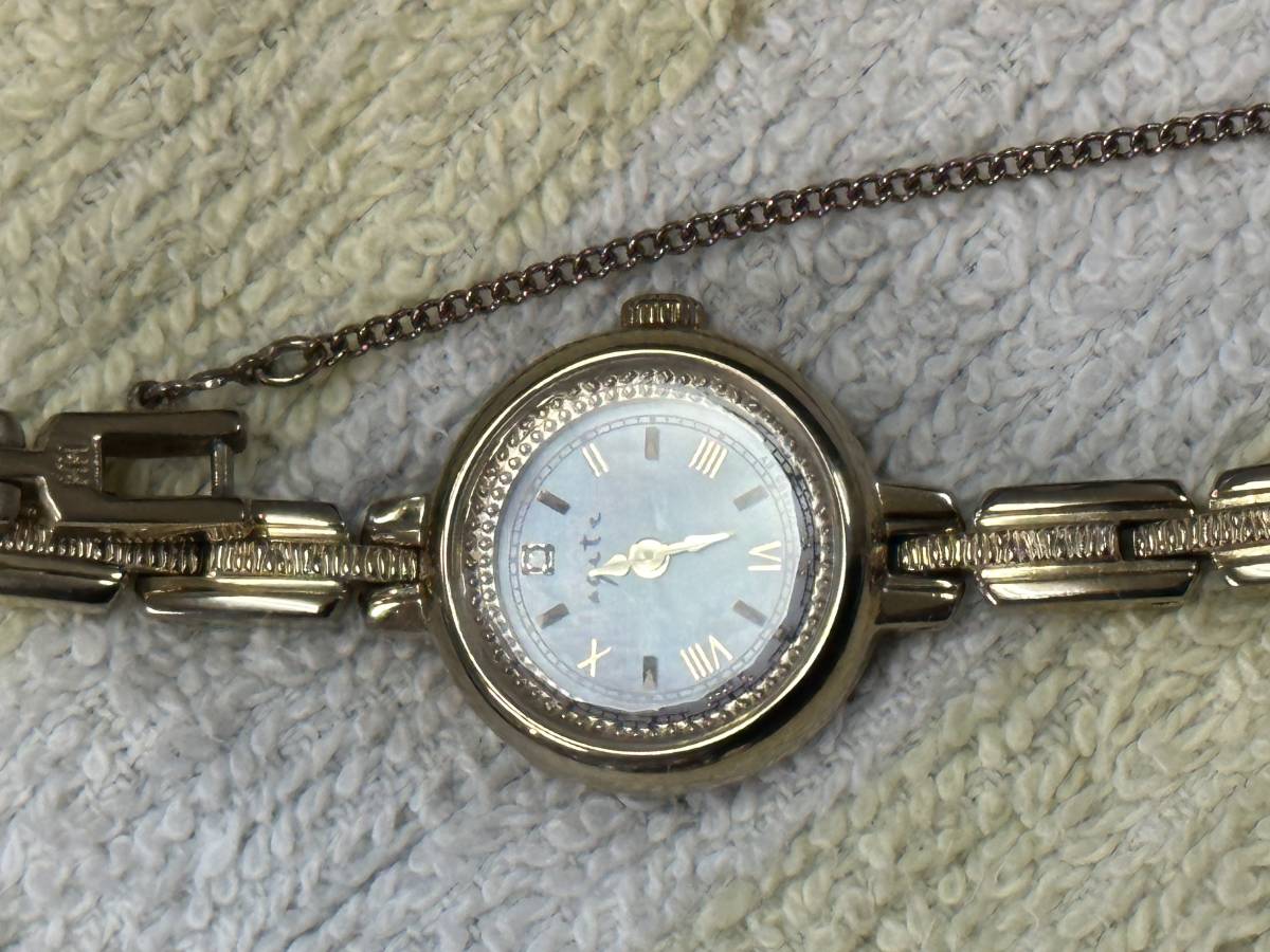 動作品】腕時計 agete/アガット レディース アナログ GN-4-S シェル  