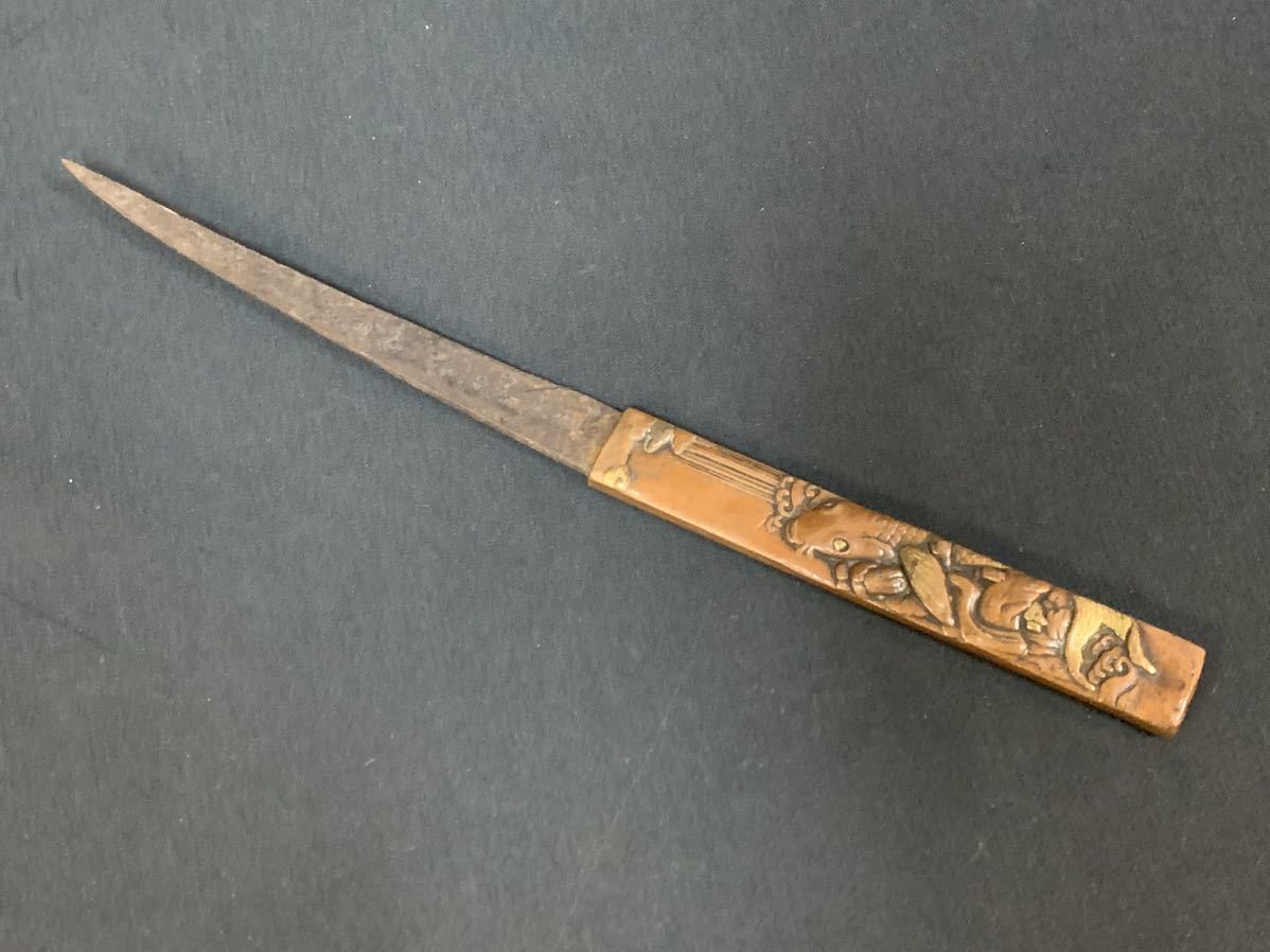 綴 シコロ 武具パーツ 5段 骨董 アンティーク 時代 刀装具 鯉文 小柄 武具 骨董 古美術 （F53h0602R0505065） 武具