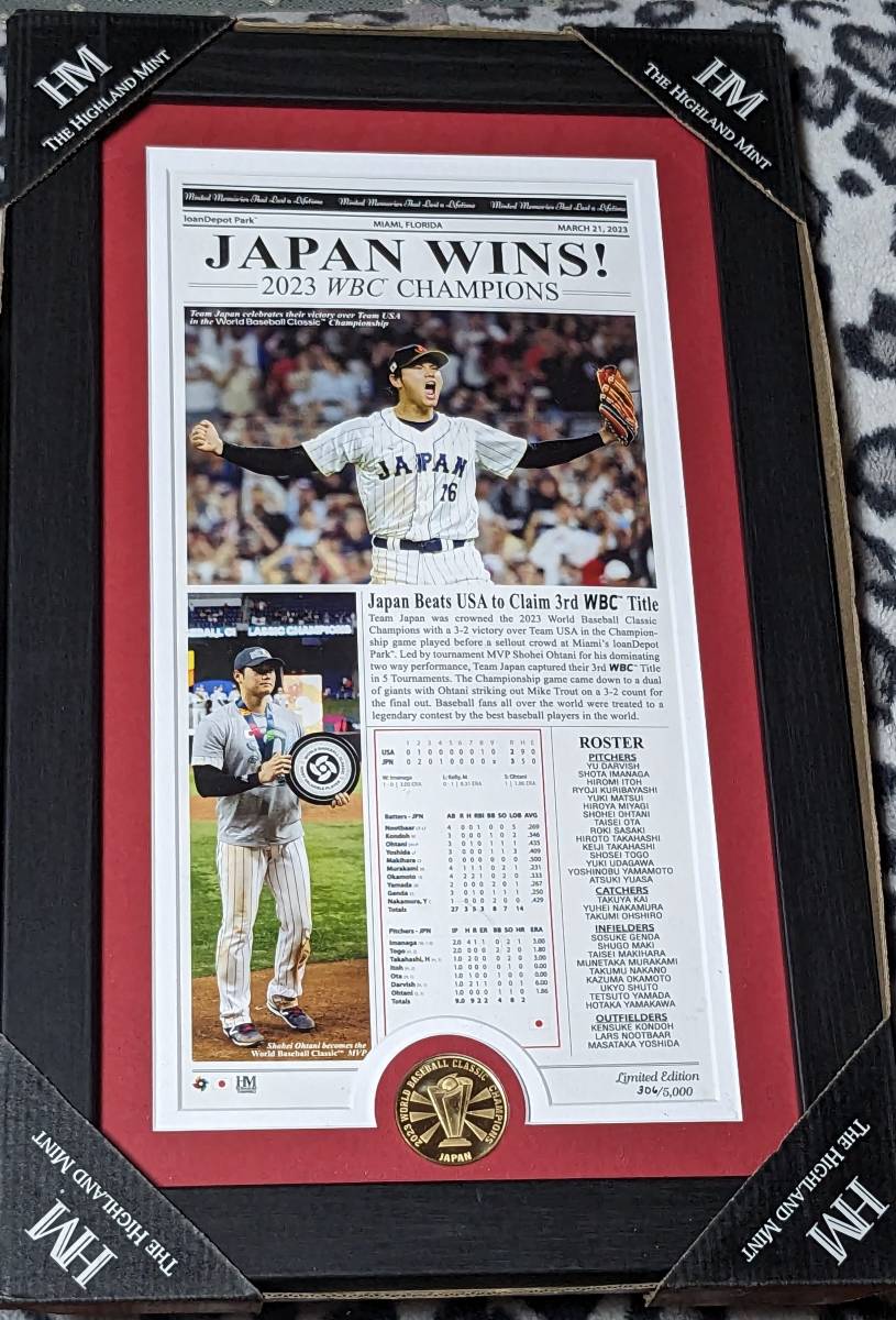 5000個限定【大谷翔平】WBC 日本優勝 MLB公式 MVP 2023年 12