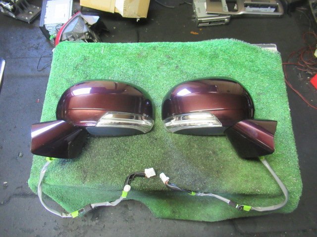 (A02880-V)SAI(AZK10)前期型★純正★左右ドアミラー★コネクター12ピン★3R0・ブラキッシュレッドマイカ★動作確認済み