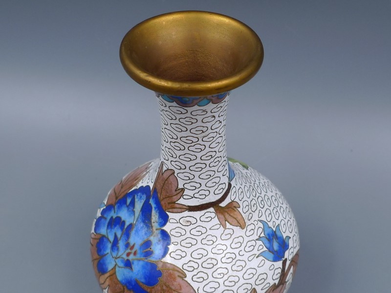 時代 中国古玩 唐物 古七宝 七宝焼 景泰藍 花瓶 花入 細密細工 時代物