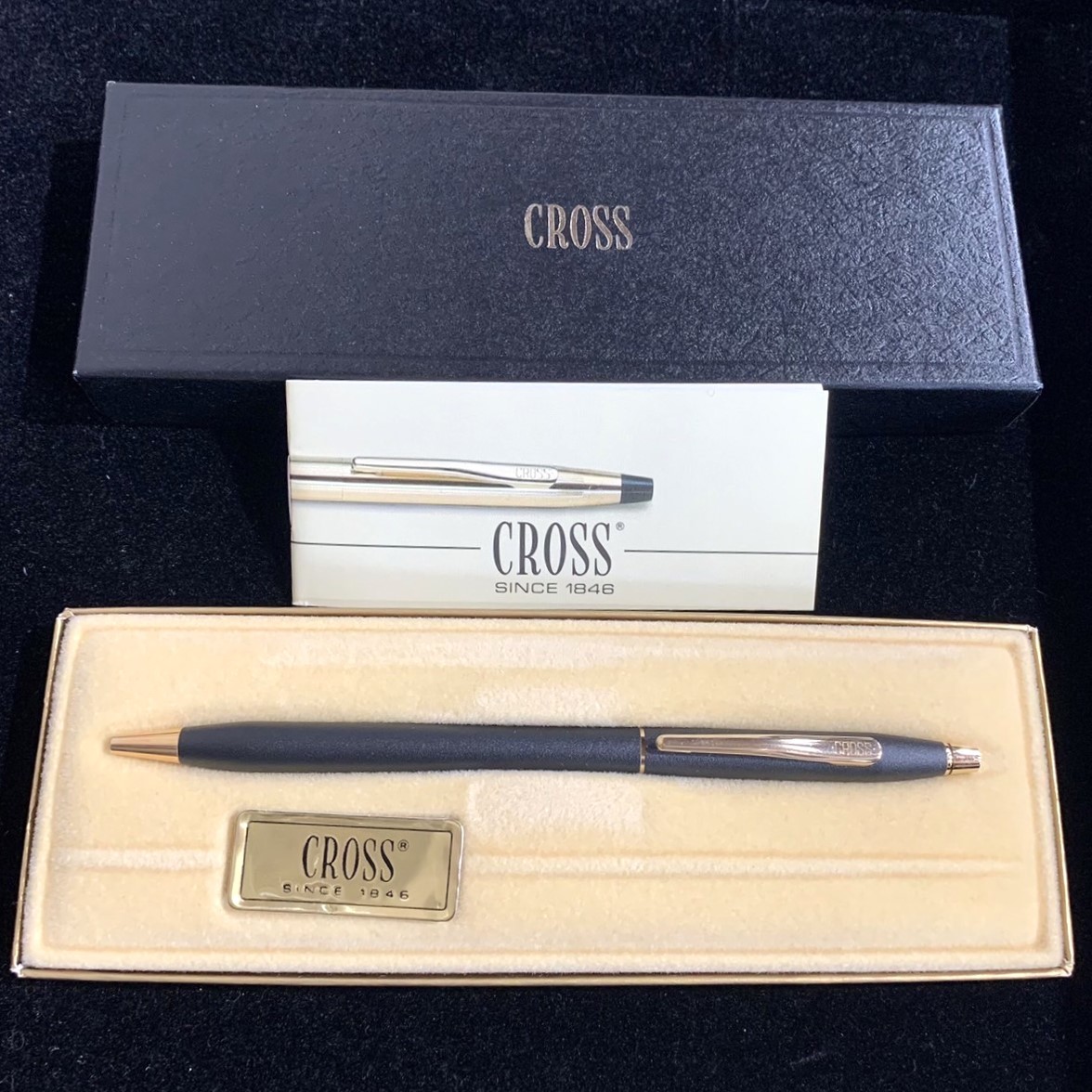 美品 CROSS クロス ボールペン ペン ツイスト式 ブラック ケース付き