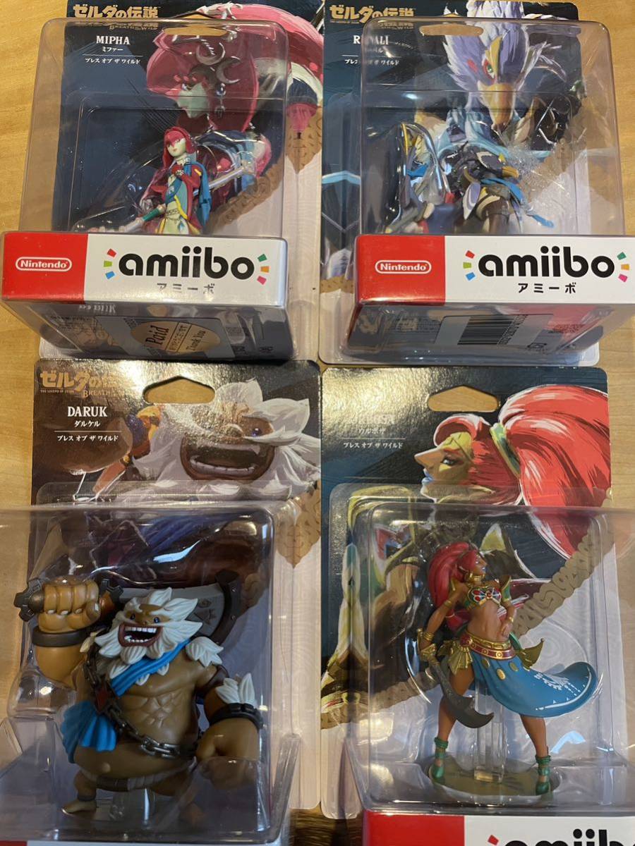 最新作，定番 新品・未開封amiibo【四人の英傑(リーバル/ダルケル/ウルボザ/ミファー)】4種 ブレス オブ ザ ワイルド (ゼルダの伝説シリーズ) フィギュア